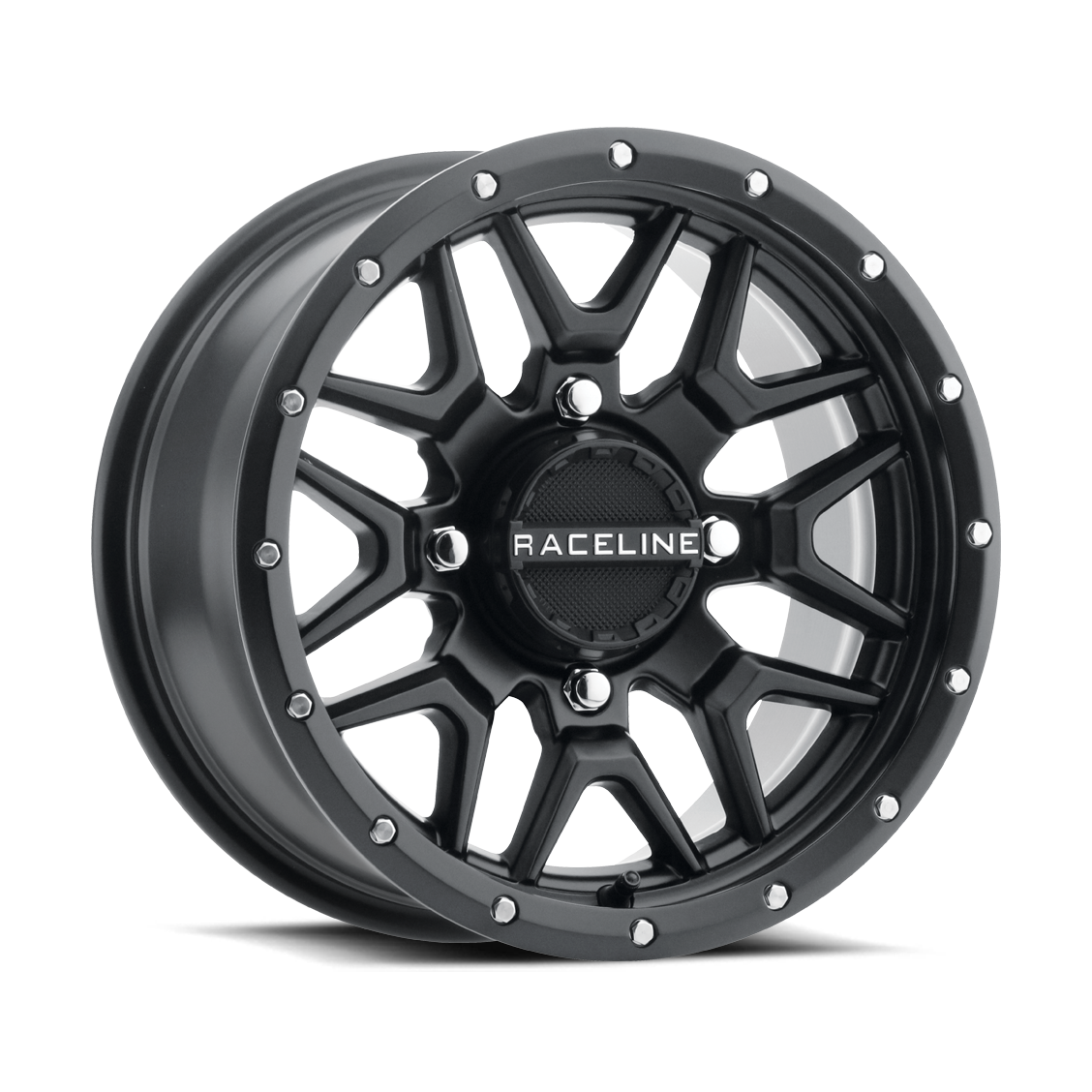 Raceline Krank 15x7 Black wheel, placeholder pending mounted package photo