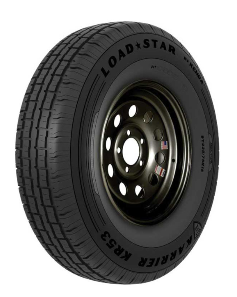 Kenda KR53 ST175/80R13 6-Ply Trailer Tire on 13x4.5 5-4.5 Black Modular Wheel