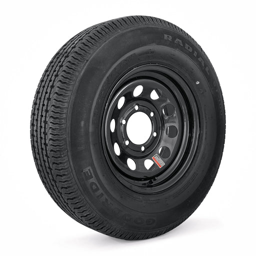 225/75R15 10-Ply Trailer Tire on 15" 6-5.5 Black Modular Wheel - Tires Fast