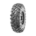 Maxxis Carnage UTV tire mounted on black multi-spoke off-road rim