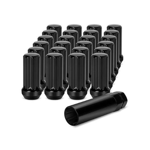 16 Pack M12x1.5 Black Spline Lug Nuts w Key