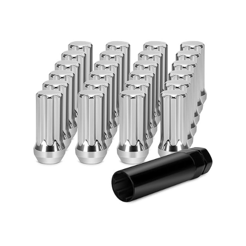 20 Pack M12x1.25 Chrome Spline Lug Nuts w Key