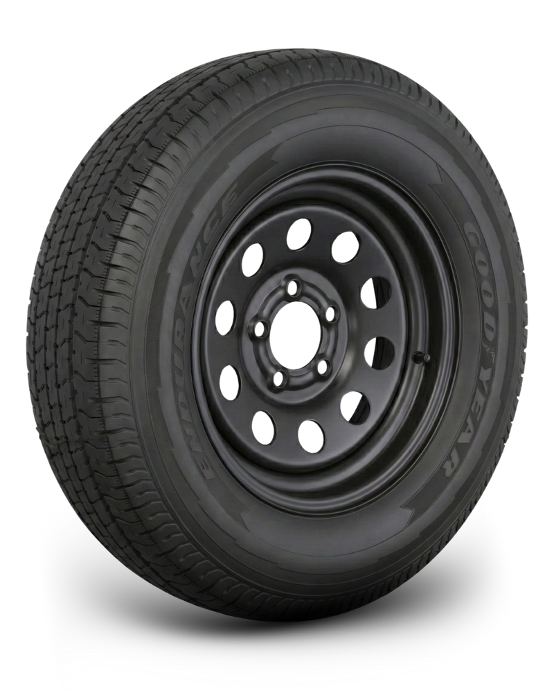 Goodyear Endurance ST205/75R15 8-Ply Trailer Tire on 15" 5-4.5 Black Modular Wheel