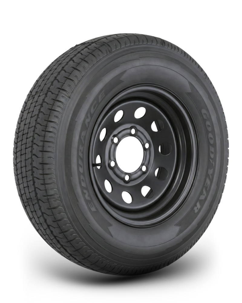 Goodyear Endurance ST225/75R15 10-Ply Trailer Tire on 15" 6-5.5 Black Modular Wheel
