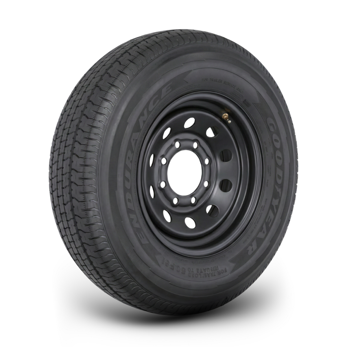 Goodyear Endurance ST235/80R16 10-Ply Trailer Tire on 16" 8-6.5 Black Modular Wheel