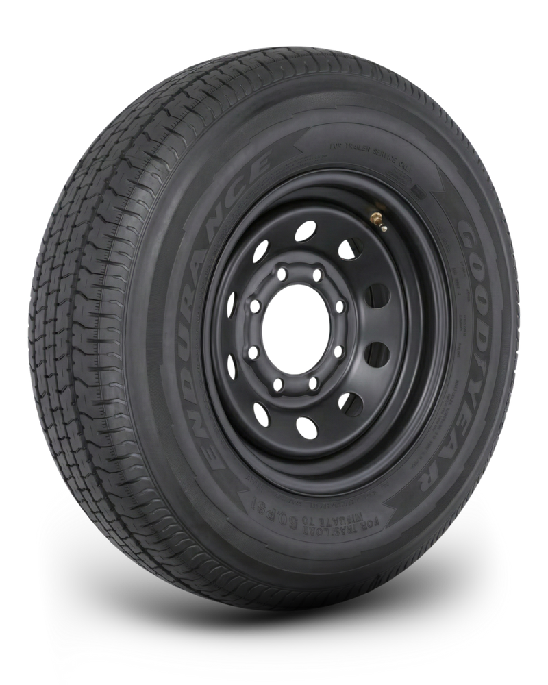 Goodyear Endurance ST235/80R16 10-Ply Trailer Tire on 16" 8-6.5 Black Modular Wheel