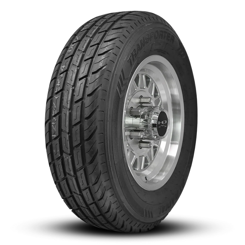 ST225/75R15 10-Ply Trailer Tire on 15" 6-5.5 Gloss Silver Machined Face HDT Cast Wheel
