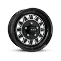 HPD Gloss Black and Machined Face 15x6 Trailer Wheel with Center Cap