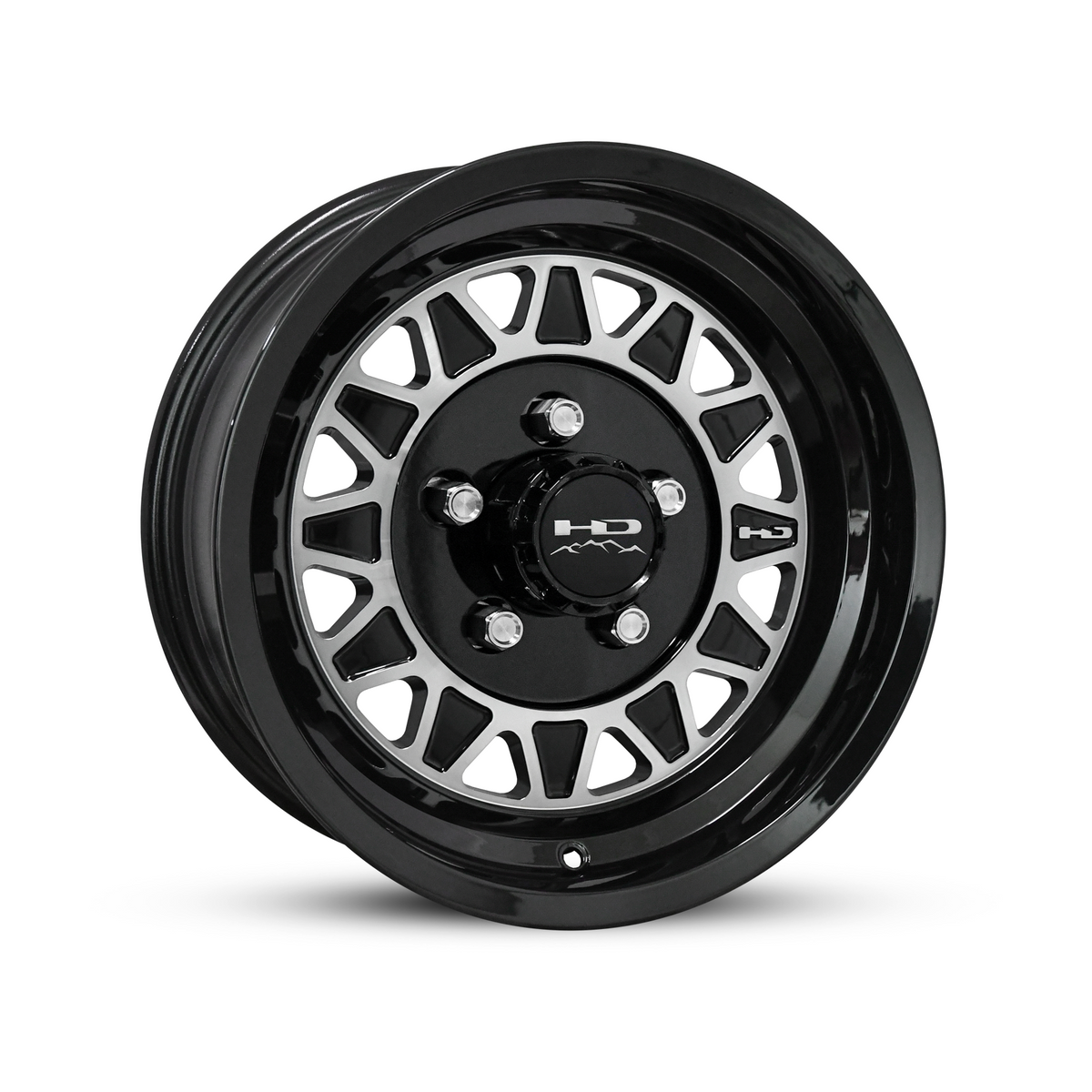 15x6 5x4.5 HPD HDT Cast Gloss Black/Machined Face Trailer Wheel — Tires ...