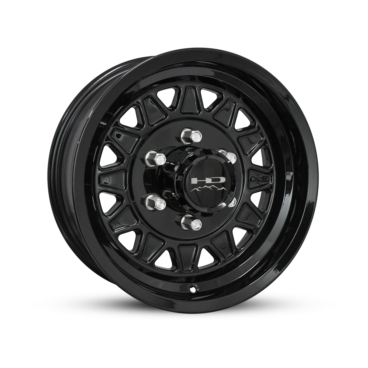 15x6 6x5.5 HPD HDT Cast Gloss Black Trailer Wheel