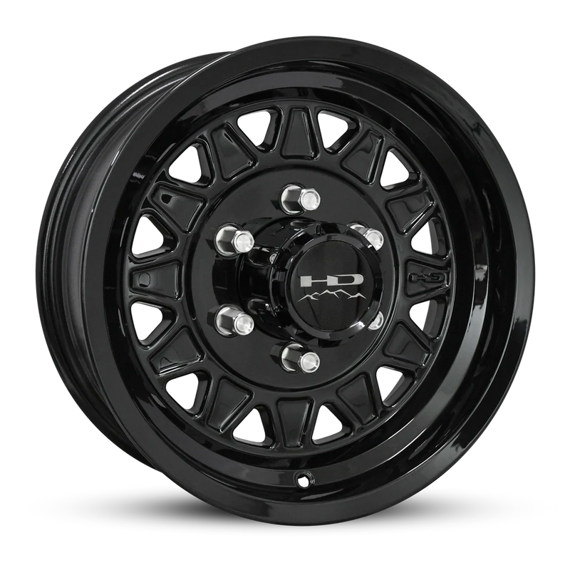 15x6 6-5.5 All Gloss Black HDT Cast Trailer Wheel