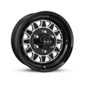 HPD Gloss Black and Machined Face 15x6 Trailer Wheel with 6-lug pattern