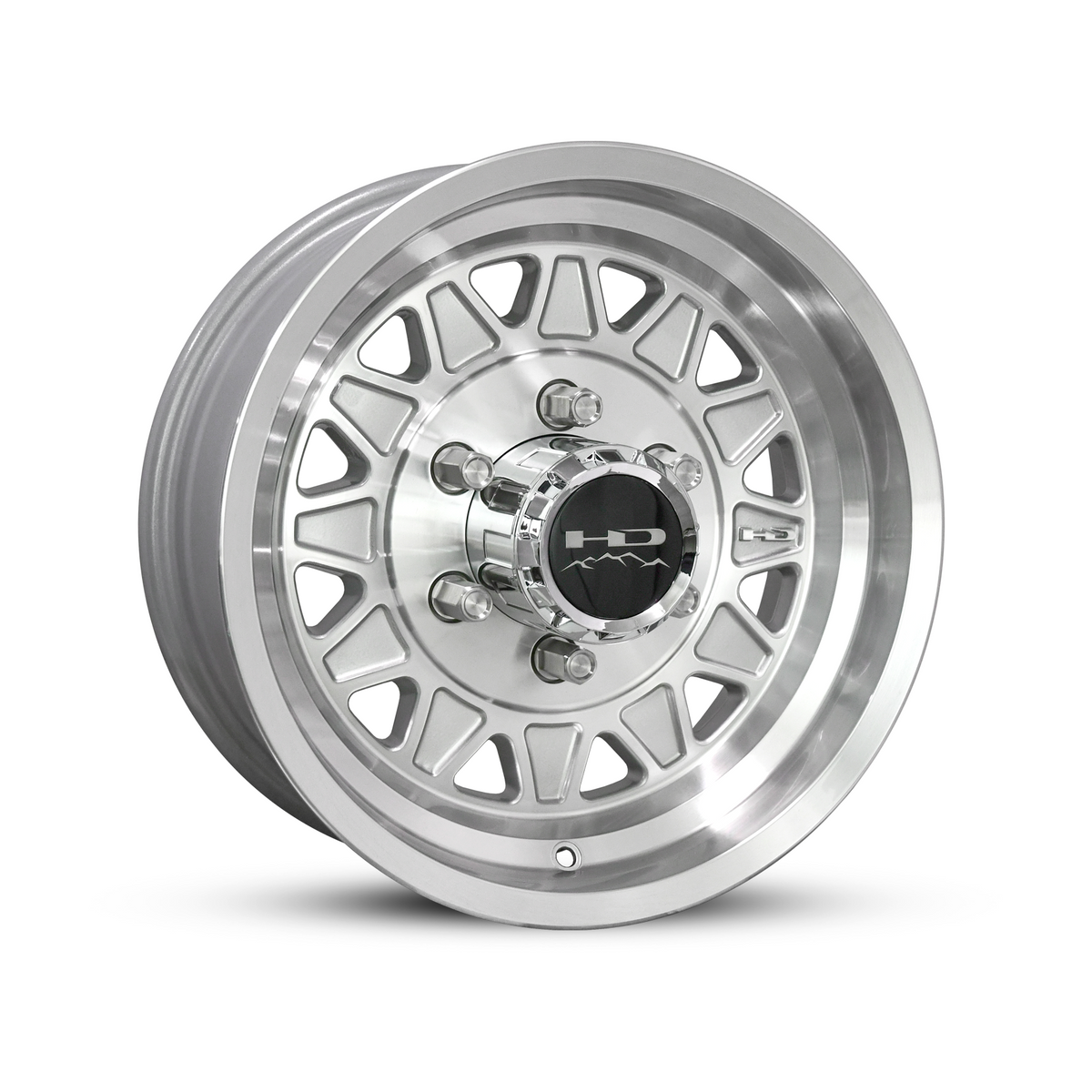 15x6 6x5.5 HPD HDT Cast Gloss Silver/Machined Face Trailer Wheel