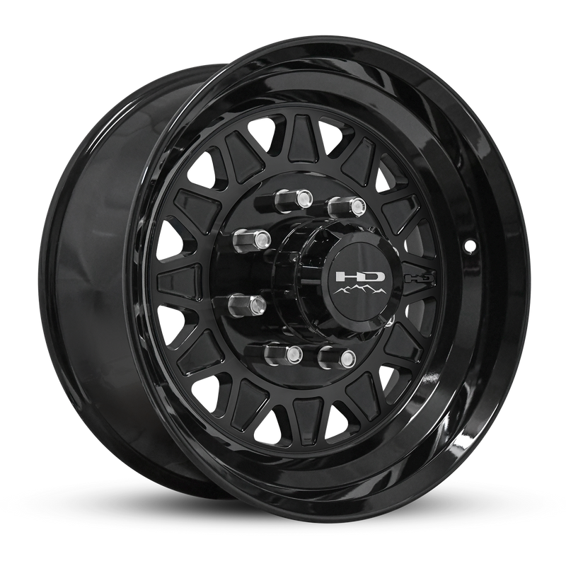 17.5x6.75 8x6.5 HPD HDT Forged Gloss Black Trailer Wheel (Lug Centric)