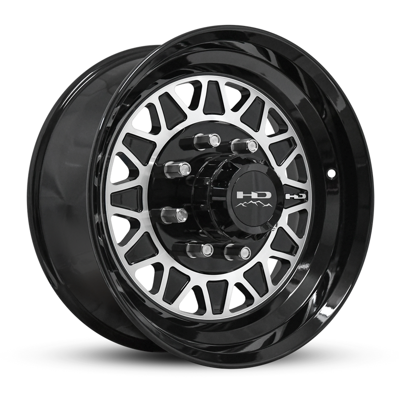 17.5x6.75 8x6.5 HPD HDT Forged Gloss Black/Machined Face Trailer Wheel (Lug Centric)