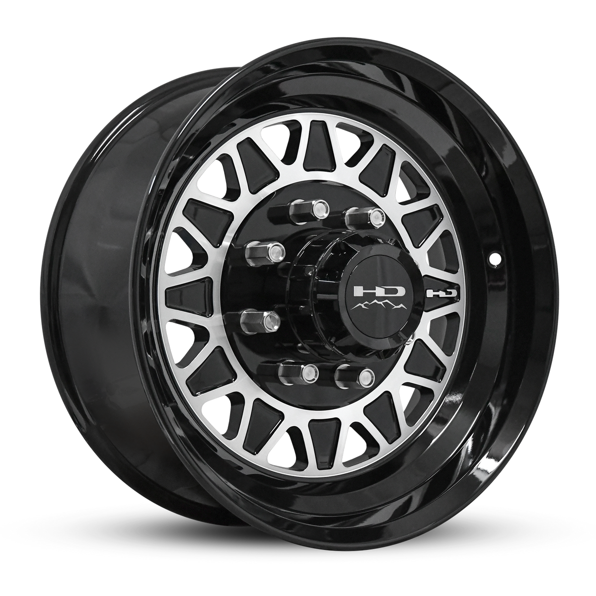 17.5x6.75 8x6.5 HPD HDT Forged Gloss Black/Machined Face Trailer Wheel ...