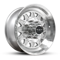 HPD Gloss Silver forged trailer wheel with machined face and HD center cap