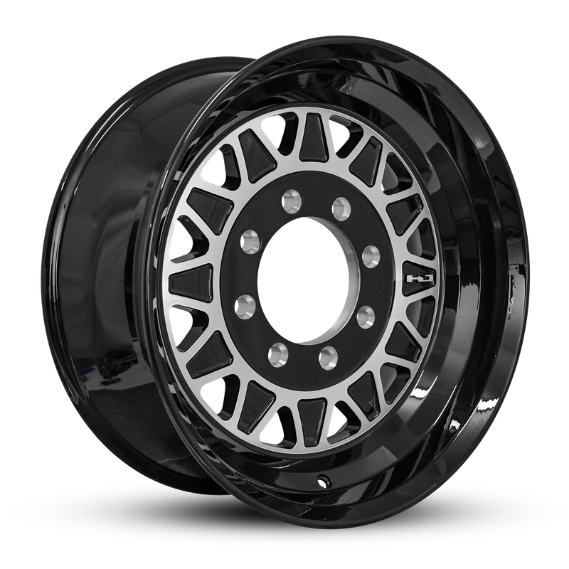 17.5x6.75 8x6.5 HPD HDT Forged Gloss Black/Machined Face Trailer Wheel (Hub Centric)