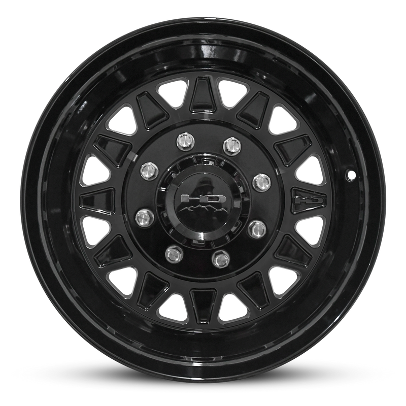 17.5x6.75 8x6.5 HPD HDT Forged Gloss Black Trailer Wheel (Lug Centric)