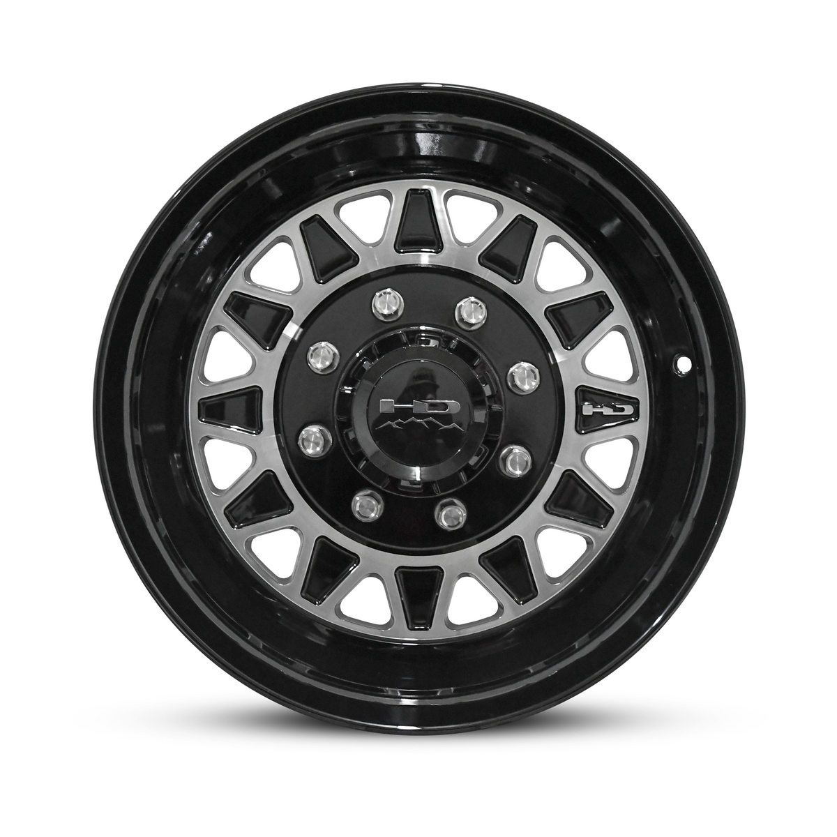 17.5x6.75 8x6.5 HPD HDT Forged Gloss Black/Machined Face Trailer Wheel (Lug Centric)