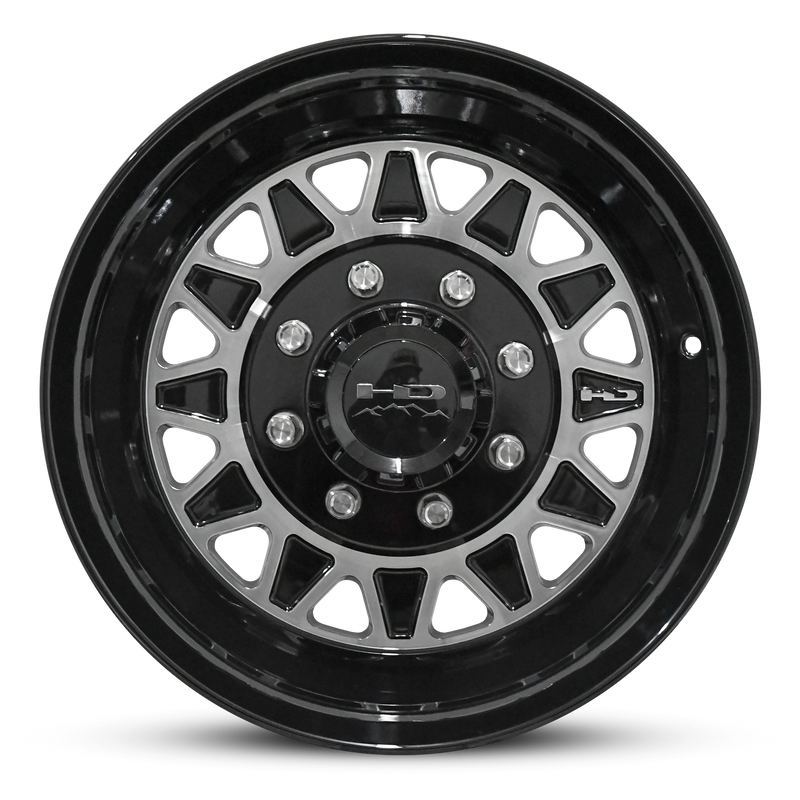 17.5x6.75 8x6.5 HPD HDT Forged Gloss Black/Machined Face Trailer Wheel (Lug Centric)