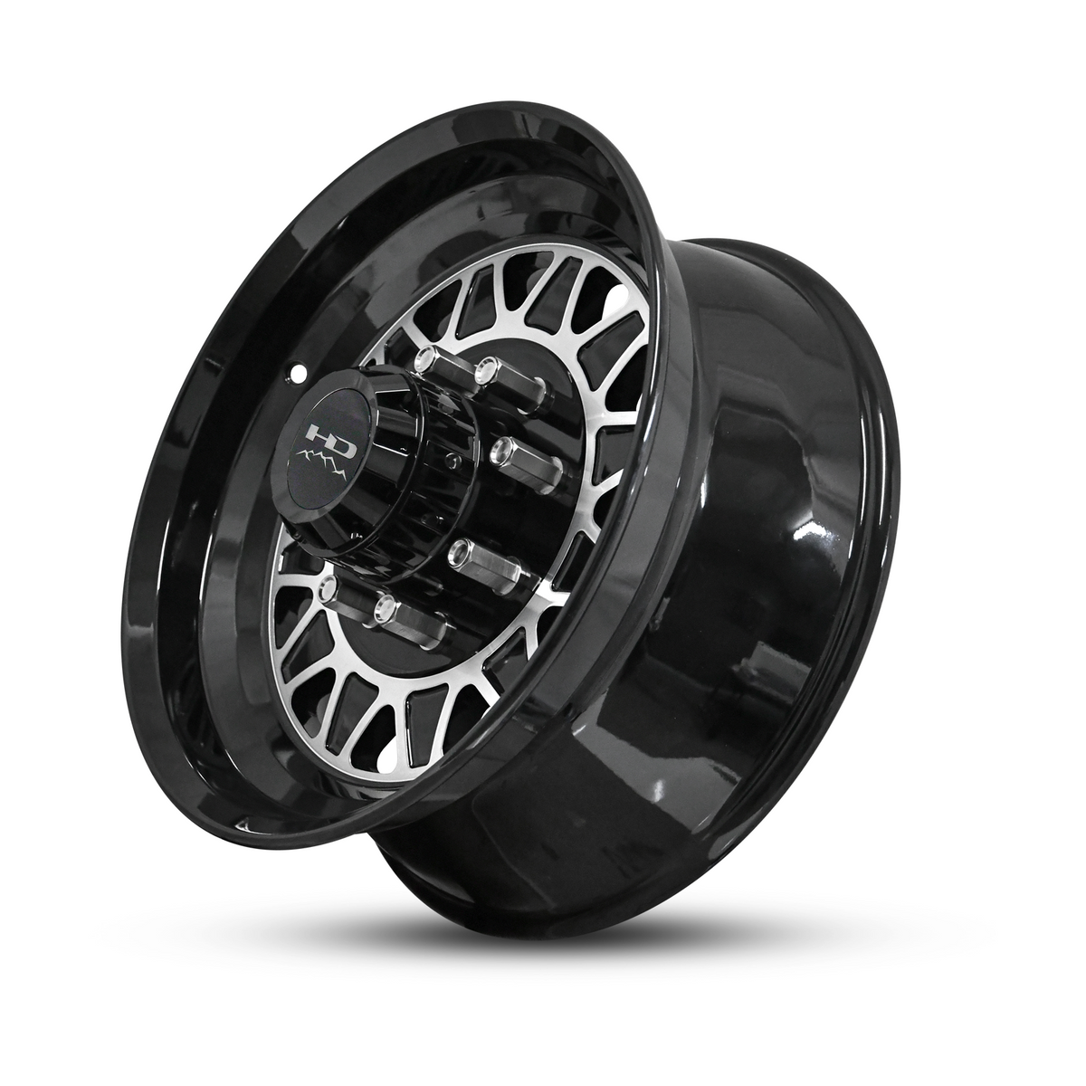 17.5x6.75 8x6.5 HPD HDT Forged Gloss Black/Machined Face Trailer Wheel (Lug Centric)