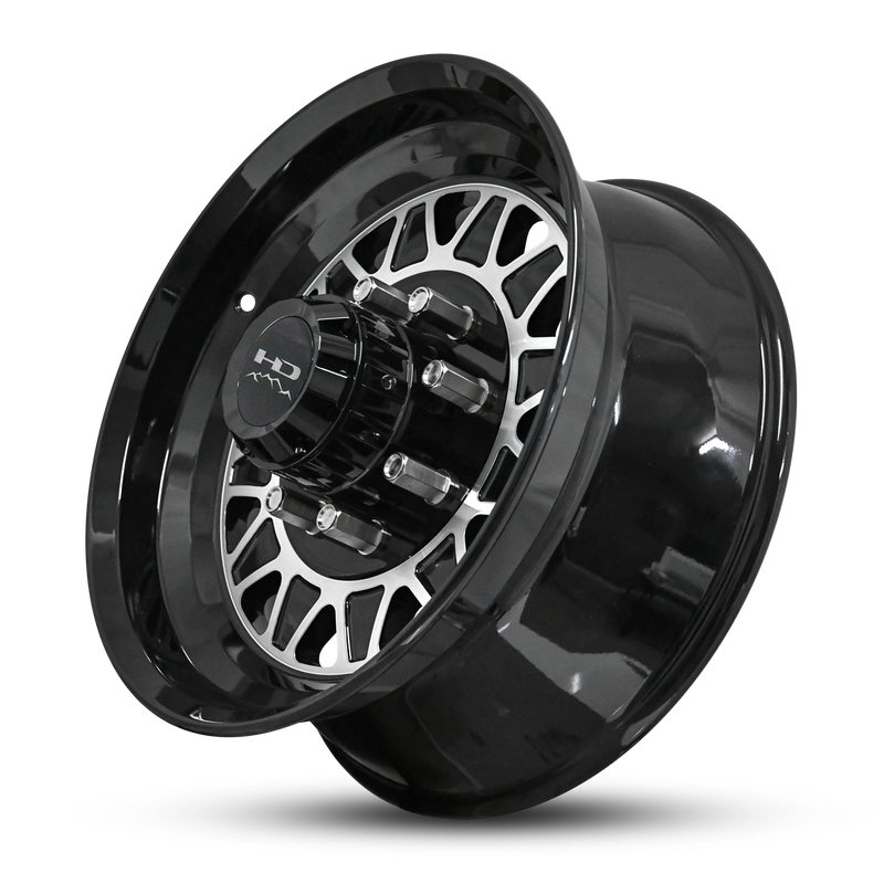 17.5x6.75 8x6.5 HPD HDT Forged Gloss Black/Machined Face Trailer Wheel (Lug Centric)