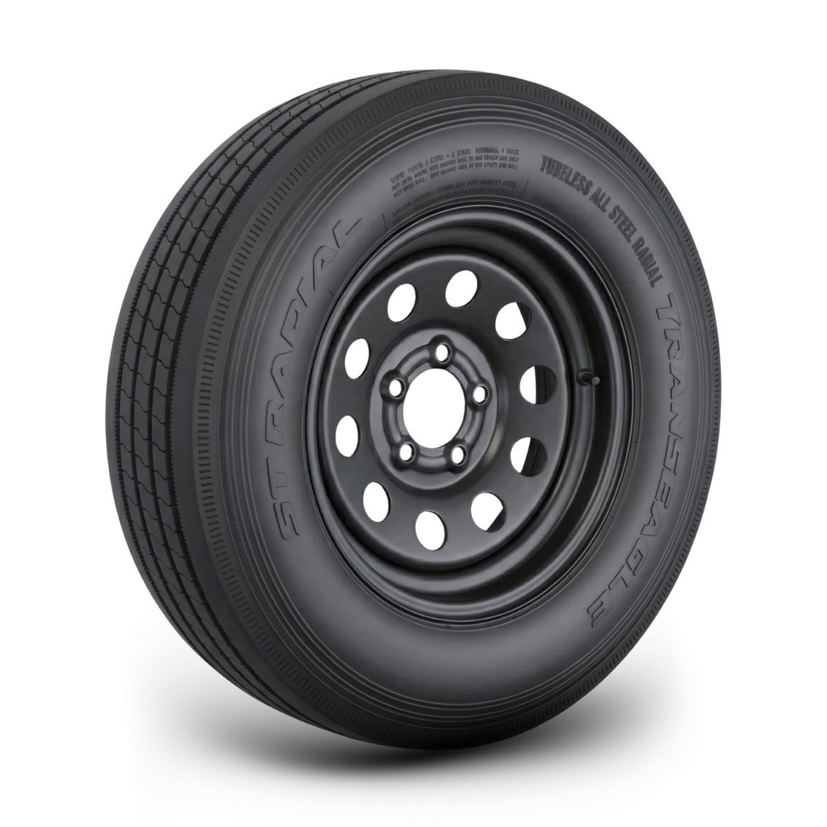 ST205/75R15 14-Ply Trailer Tire on 15" 5-4.5 Black Modular Wheel