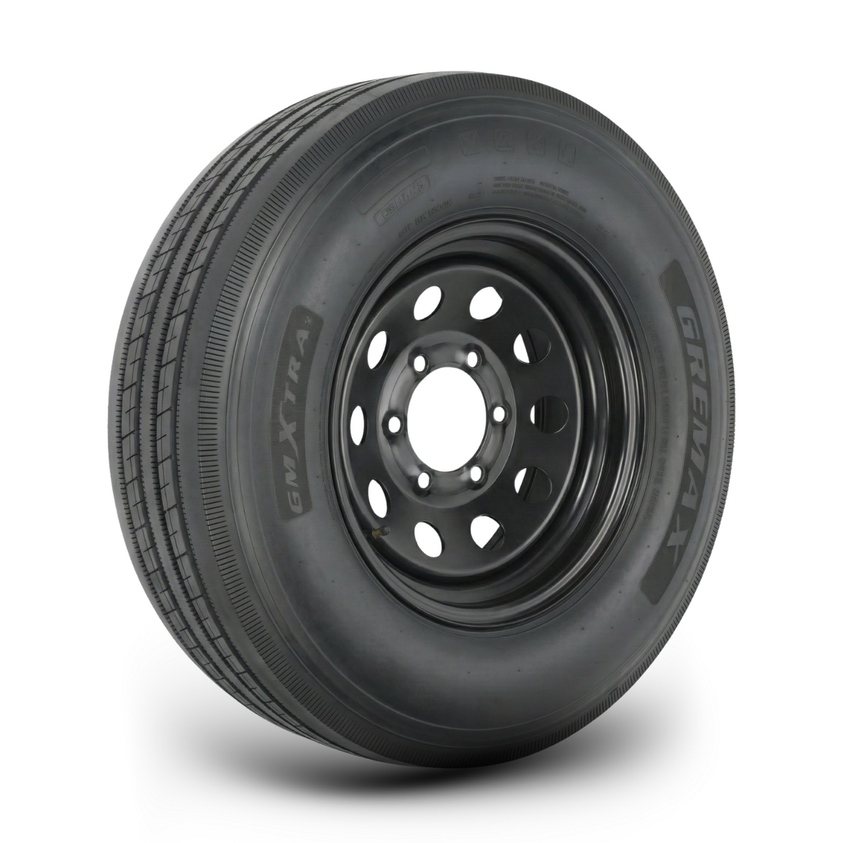 ST225/75R15 14-Ply Trailer Tire on 15" 6-5.5 Black Modular Wheel