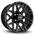 HD Golf Canyon 12-inch golf cart wheel with glossy black finish, milled edge accents, and hook-spoke mesh design