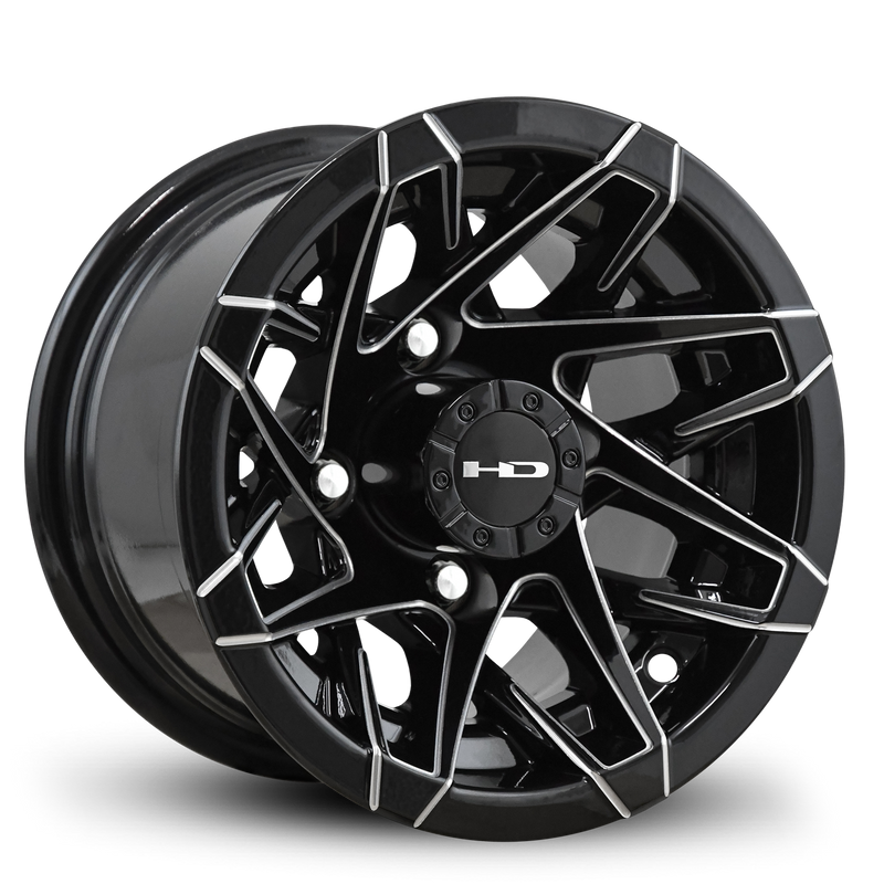 HD Golf Canyon 10x7 -14 4x101.6mm 68.2mm Gloss Black/Milled Edge