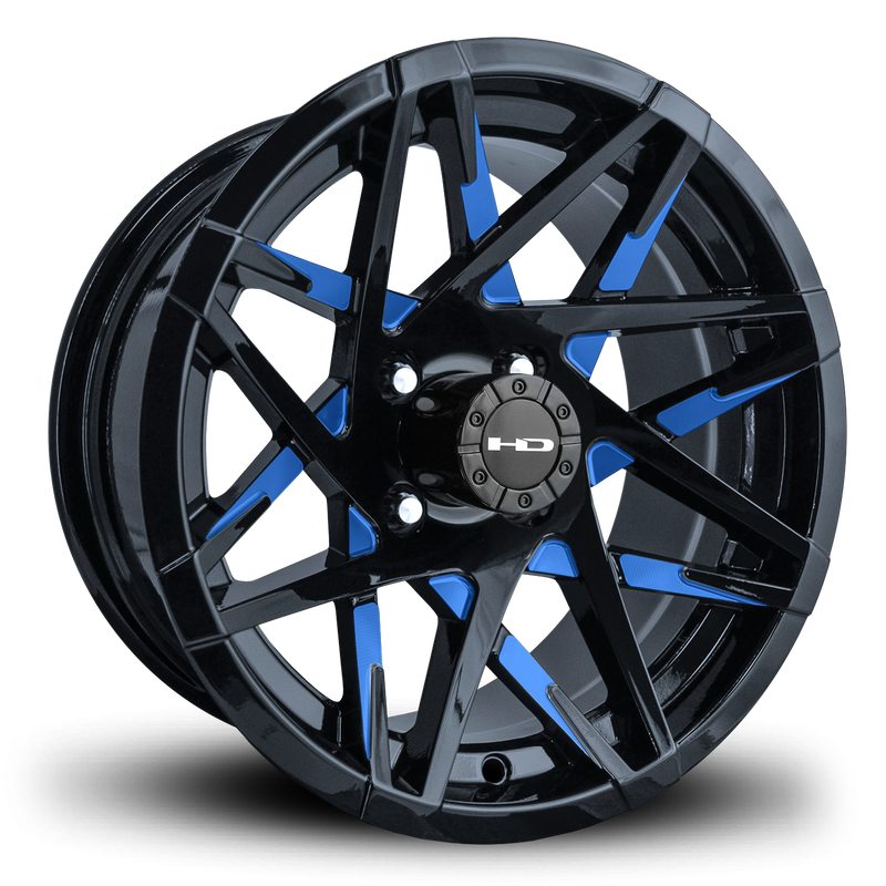 HD Golf Canyon 14x7 -14 4x101.6mm 68.2mm Gloss Blue&BK/Milled Face