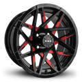 HD Golf Canyon 14x7 -14 4x101.6mm 68.2mm Gloss Red&BK/Milled Face