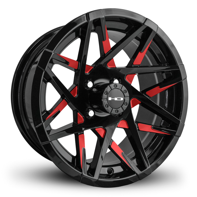 HD Golf Canyon 14x7 -14 4x101.6mm 68.2mm Gloss Red&BK/Milled Face