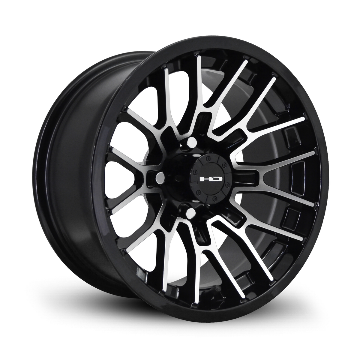 HD Golf RTC 12x7 -14 4x101.6mm 68.2mm Gloss Black/Machined Face