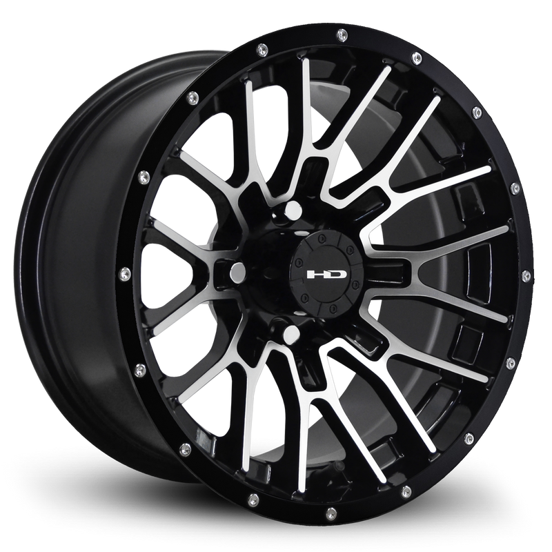 HD Golf RTC 14x7 -14 4x101.6mm 68.2mm Gloss Black/Mchnd Fc Blk Riv