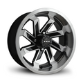 HD Golf Saw 14x7 golf cart wheel with gloss black and machined finish