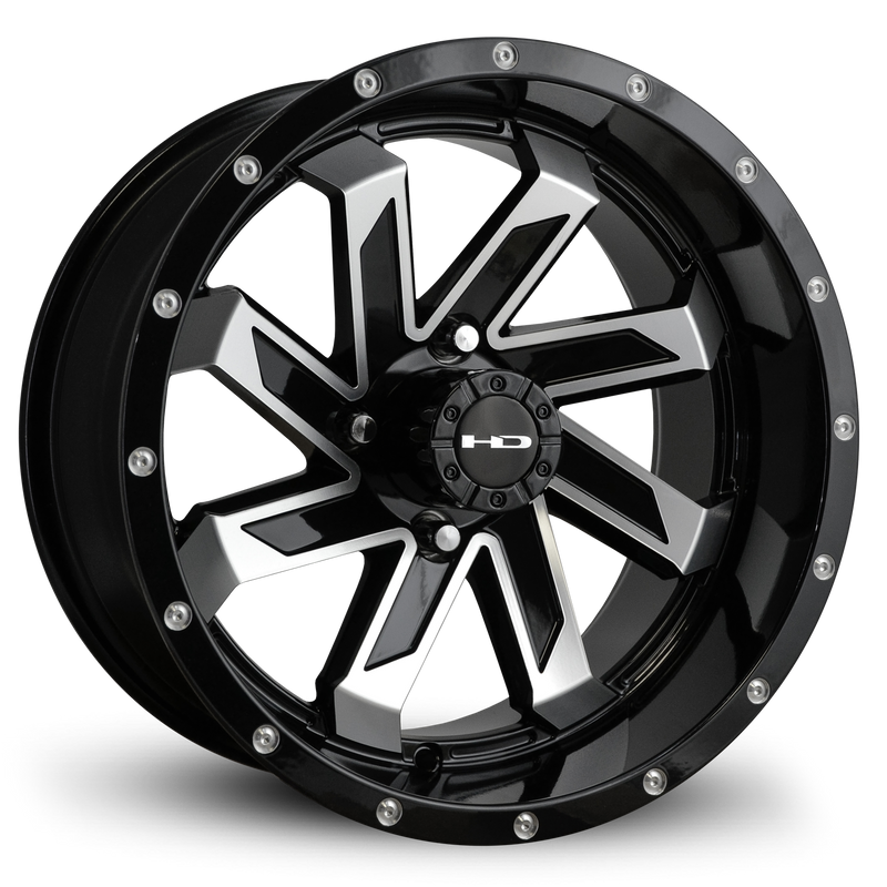 HD Golf Saw 12x7 -14 4x101.6mm 68.2mm Gloss Black/Mchnd Face w/Rvts