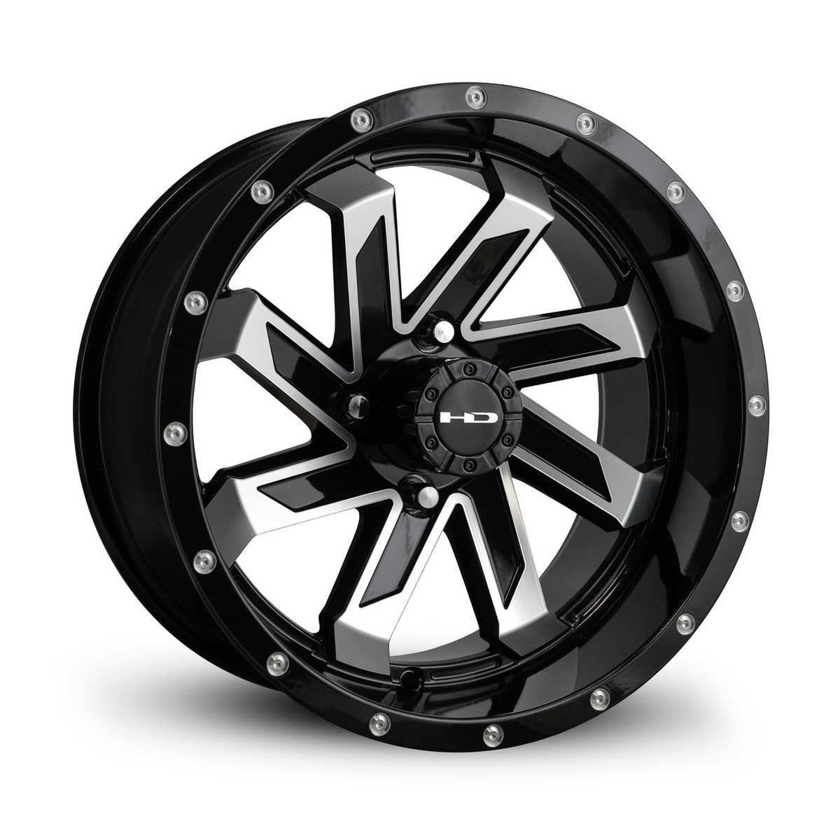 HD Golf Saw 14x7 -14 4x101.6mm 68.2mm Gloss Black/Mchnd Face w/Rvts