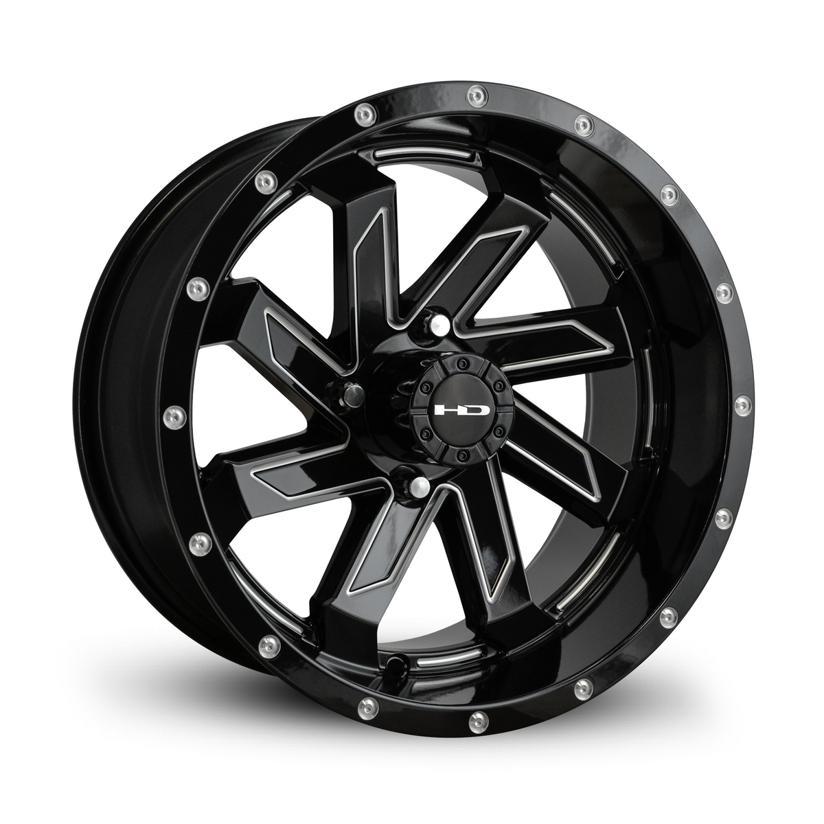 HD Golf Saw 12x7 -14 4x101.6mm 68.2mm Gloss Black/Milled Edge