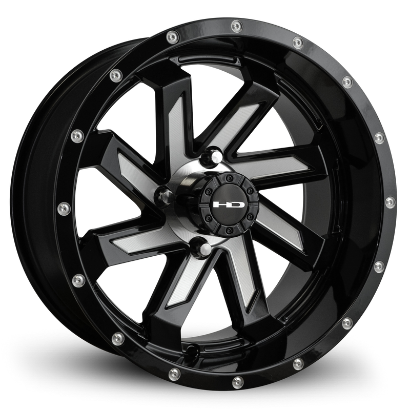 HD Golf Saw 12x7 -14 4x101.6mm 68.2mm Gloss Black/Milled Face