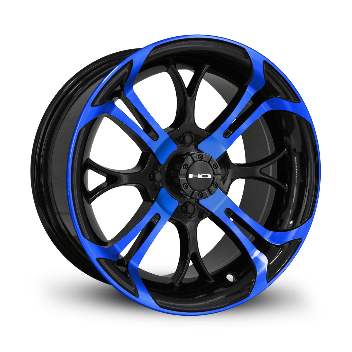 HD Golf Spinout 14x7 -10 4x101.6mm 68.2mm Gloss Blue&BK/Machined Face