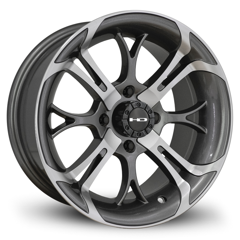 HD Golf Spinout 14x7 -10 4x101.6mm 68.2mm Gloss Gun Metal/Machined Face