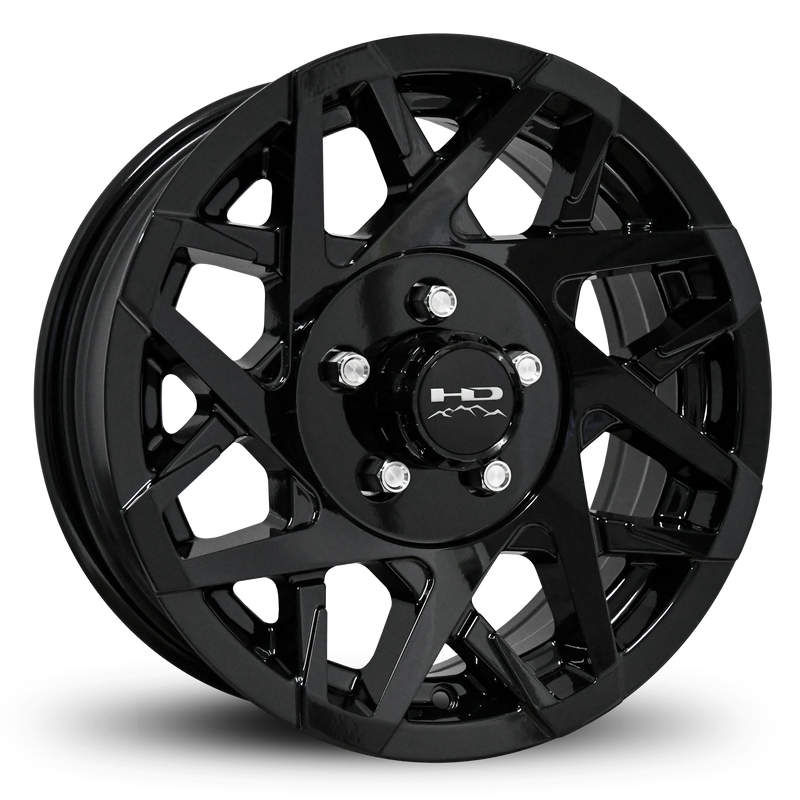 15x6 5x4.5 HPD Canyon Gloss Black Trailer Wheel