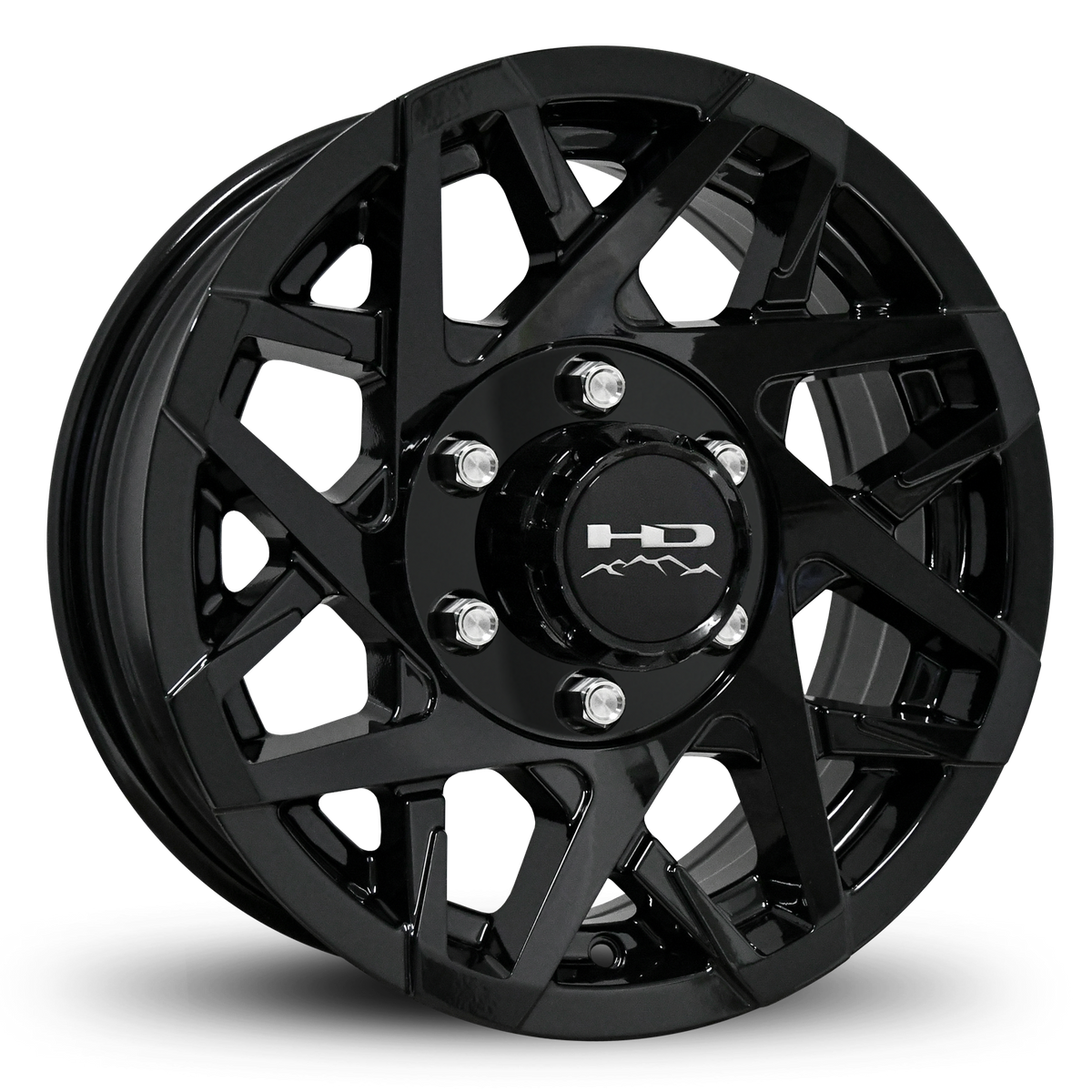 15x6 6x5.5 HPD Canyon Gloss Black Trailer Wheel