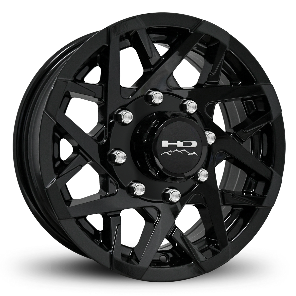16x6 8x6.5 HPD Canyon Gloss Black Trailer Wheel