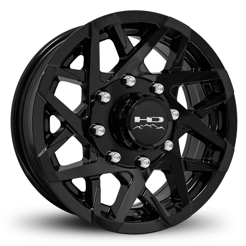 16x6 8x6.5 HPD Canyon Gloss Black Trailer Wheel