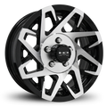 14x5.5 5x4.5 HPD Canyon Gloss Black/Machined Face Trailer Wheel