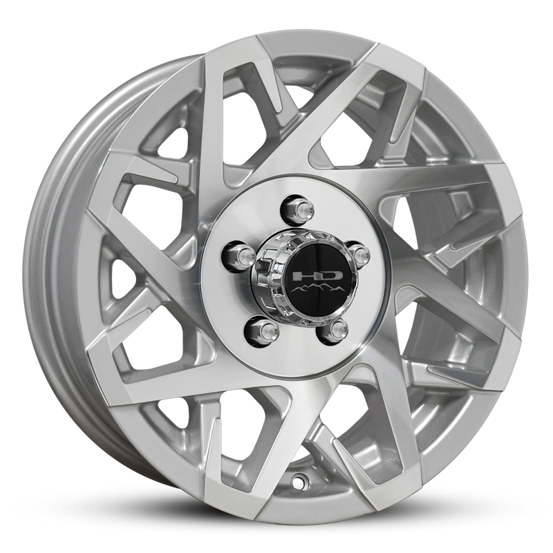 15x6 5x4.5 HPD Canyon Gloss Silver/Machined Face Trailer Wheel