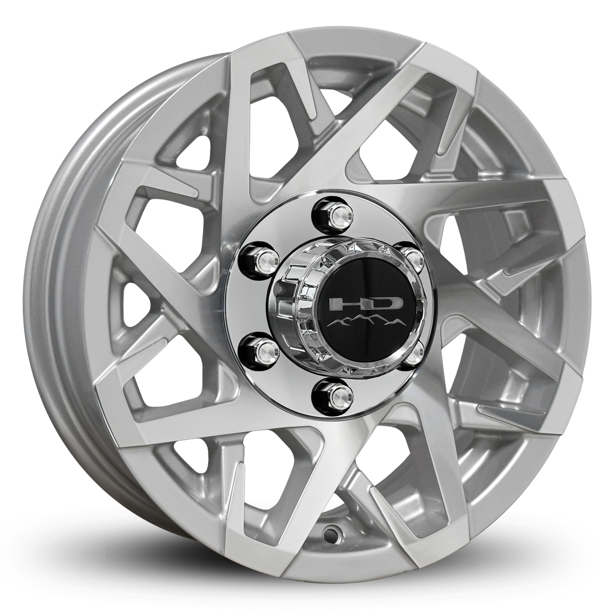 15x6 6x5.5 HPD Canyon Gloss Silver/Machined Face Trailer Wheel